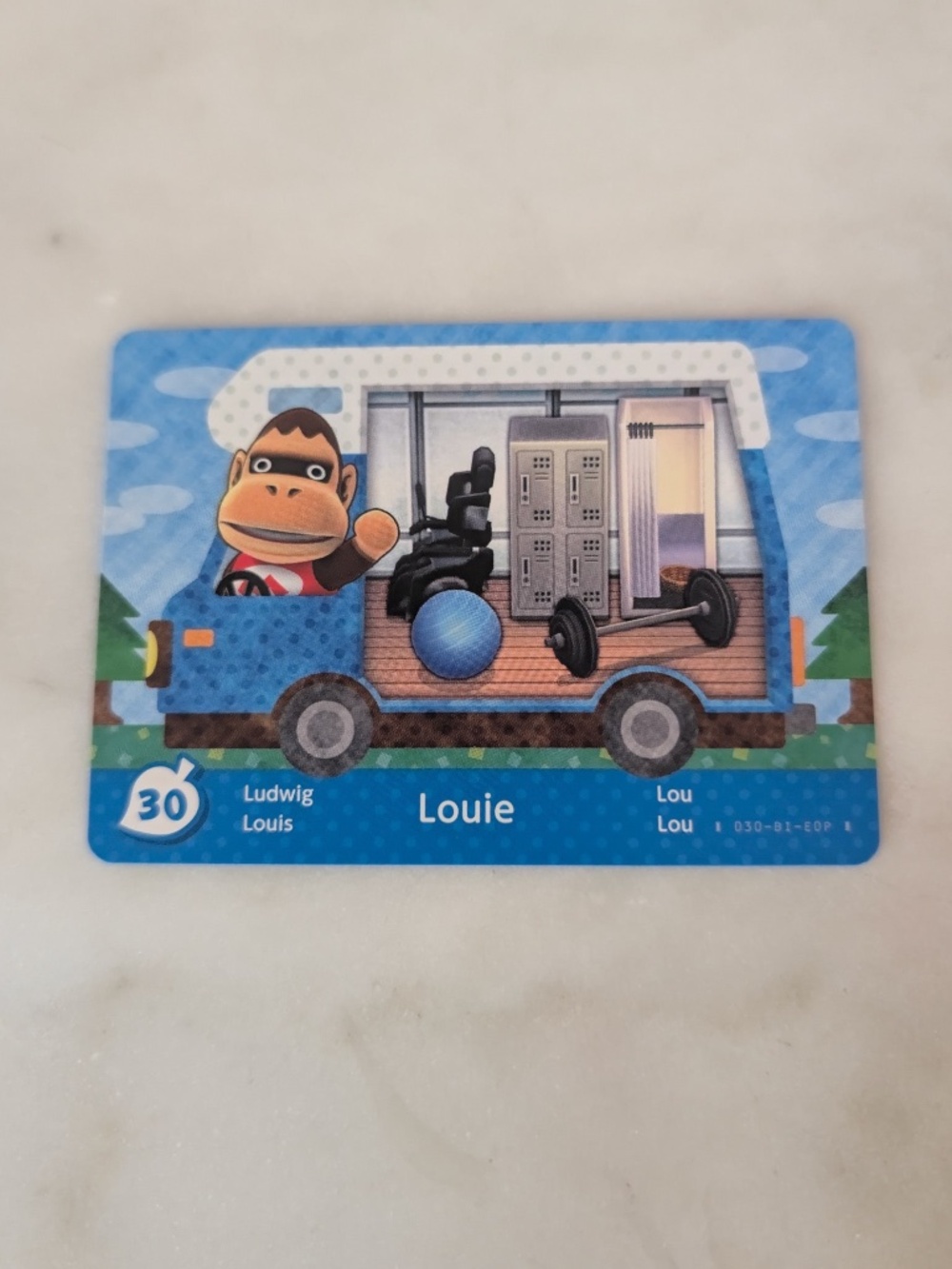 Louie 30 Animal Crossing Welcome Home Amiibo card RV series mint new unscanned